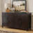 67"W Solid Wood 4-Shelf Sideboard Buffet Storage Cabinet with 2 Drawers