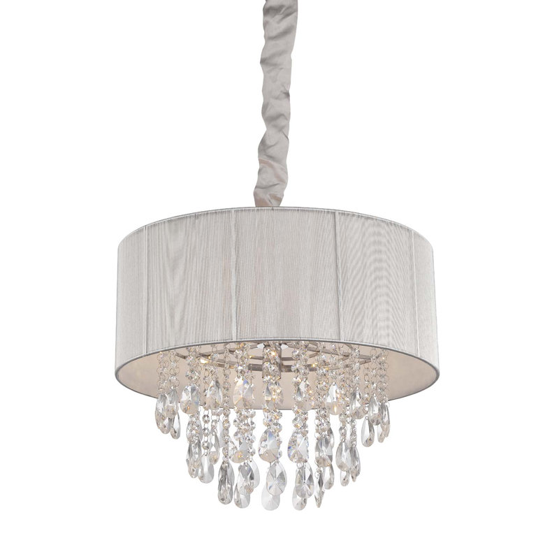 6 - Light Semi Flush Mount, Silver