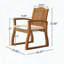 Chaises de salle à manger en bois d'acacia avec coussins, ensemble de 2