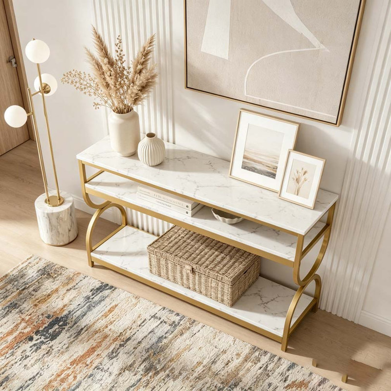 Faux Marble Sofa Table