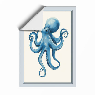 Blue Octopus Modern - Framed Print