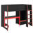 Wooden  twin Size  Gaming Loft Bed With An Integrated Built-In Work Area