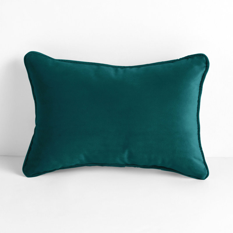  Coussin décoratif intérieur / extérieur en polyester, Bleu vert, H 16 po x l 26 po
