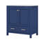 Meuble-lavabo de salle de bain avec lavabo simple, armoire de rangement de salle de bain avec 2 portes et un tiroir-116119085