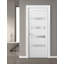 Porte blanche standard en verre givré Quadro avec trousse de quincaillerie d'installation-50039557