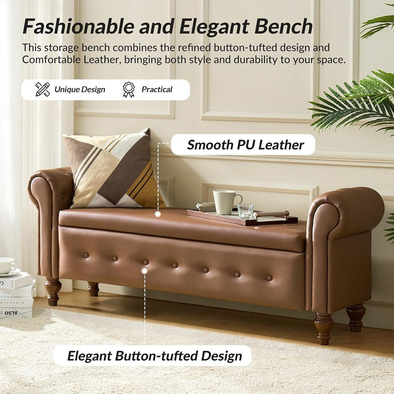 Banc de rangement de bout de lit, banc de chambre ...