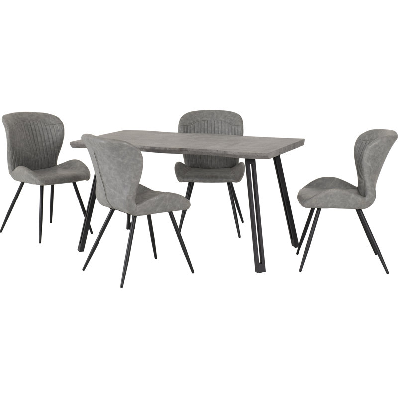 Douros 4 - Person Dining Set, Concrete Grey, Grey