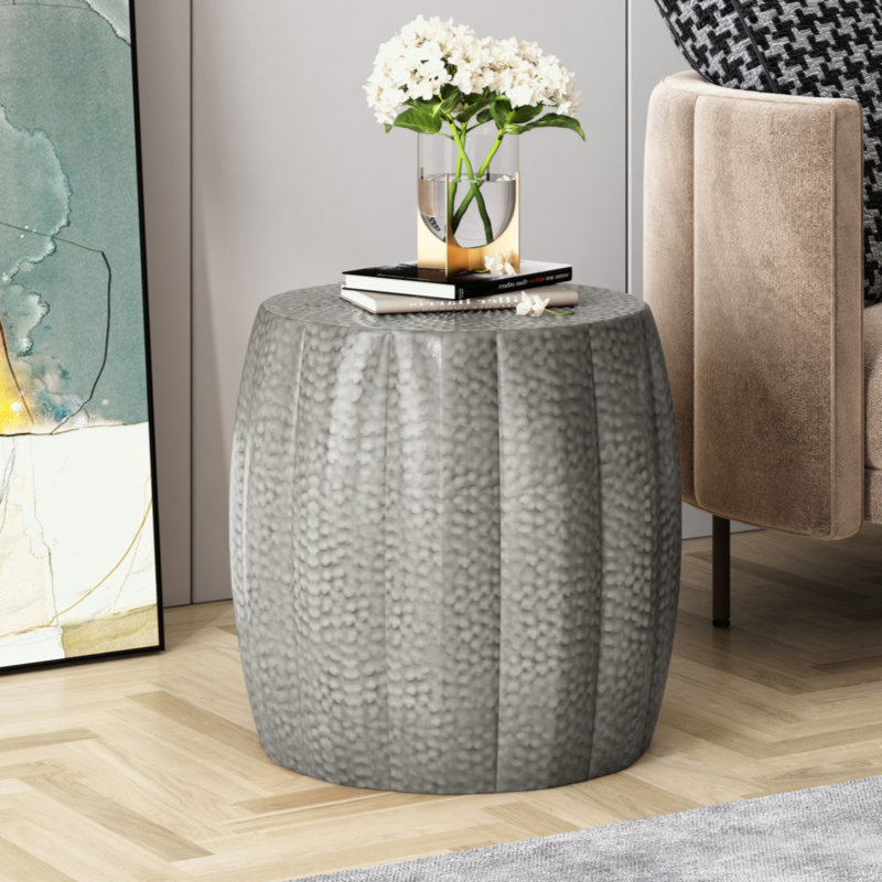 METAL DRUM END TABLE