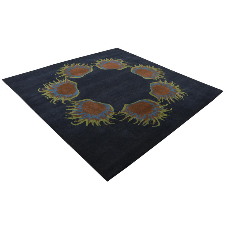 Tapis carré bleu marine Nova