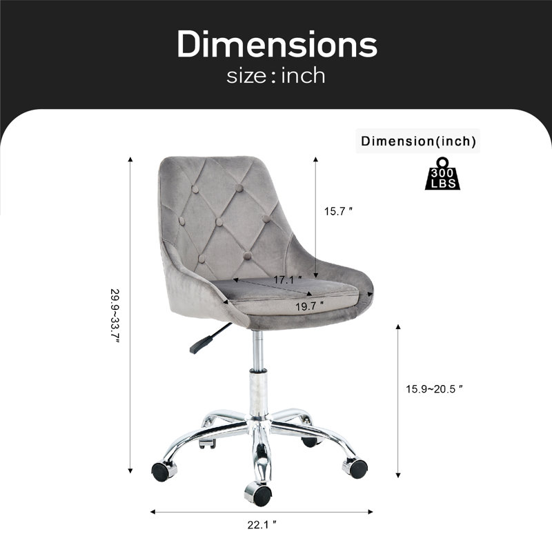 Chaise de travail Salote, gris