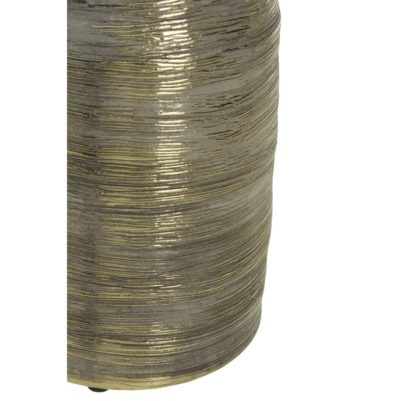 Radabaugh Ceramic Table Vase, 31cm H x 13cm W x 13cm D, Light Gold