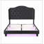 Upholstered Queen Bed With Button Tufting, Curved Design, Strong Wood Slat Support, And LED Lights For Elegant And Functional Sleeping-1688690776