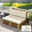 Coussins de remplacement 2 places pour coussins de palette d'extérieur de 3,9 po d'épaisseur - conception capitonnée pour jardin, patio, blanc crème-130205173