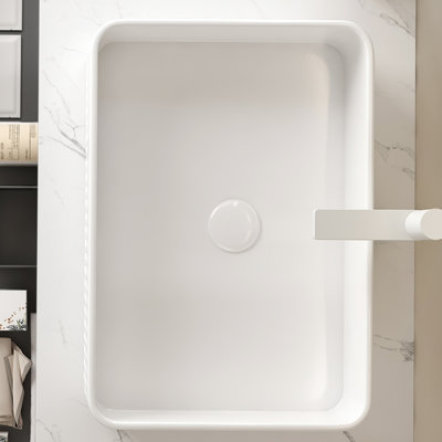 Comptoir en marbre artificiel 36 po, blanc et polyvalent, résistant aux égratignures, à l'eau, au feu et facile à nettoyer
