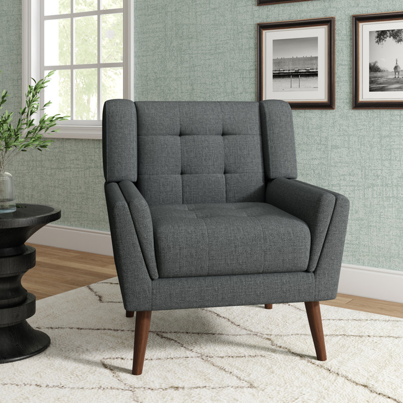Jaqueze 75.2Cm Wide Tufted Armchair, Dark Grey Polyester Blend