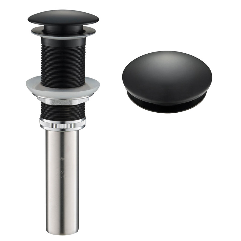 Drain escamotable pour lavabo de salle de bain, Noir mat