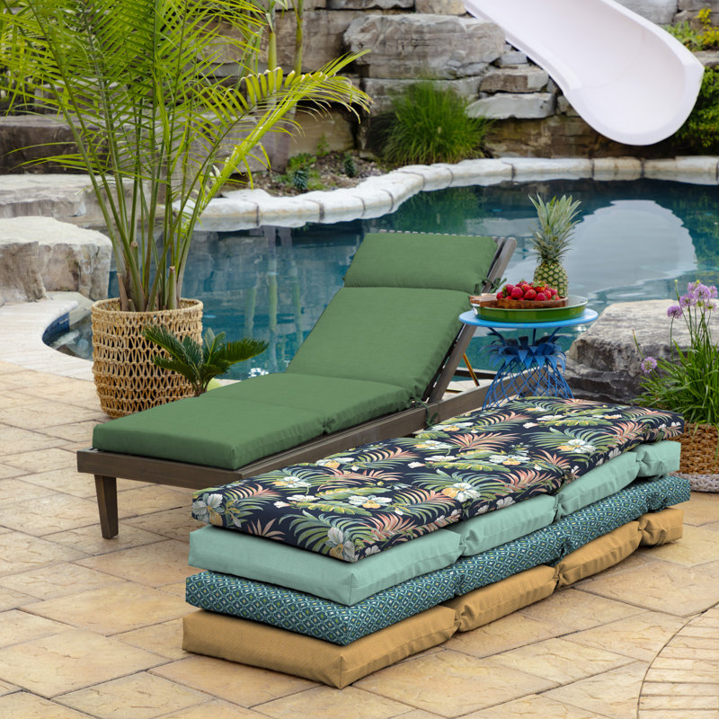 ARDEN Outdoor Chaise Lounge Cushion, Moss, 2.5" H x 21" W x 42.5" D