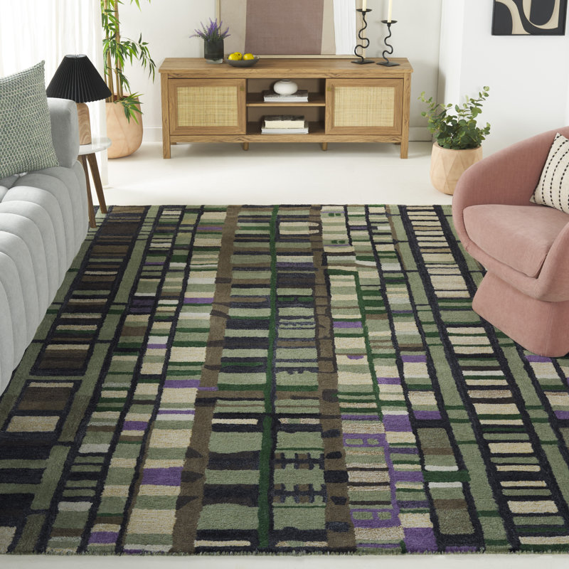 Labay Rodeo Drive Hand Tufted Performance Geometric Rug, Rectangle 8' x 10'