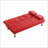 Sofas, 67-Inch Multifunctional Folding Sofa Bed with Coffee Table for Small Spaces | Crimson Red | PVC