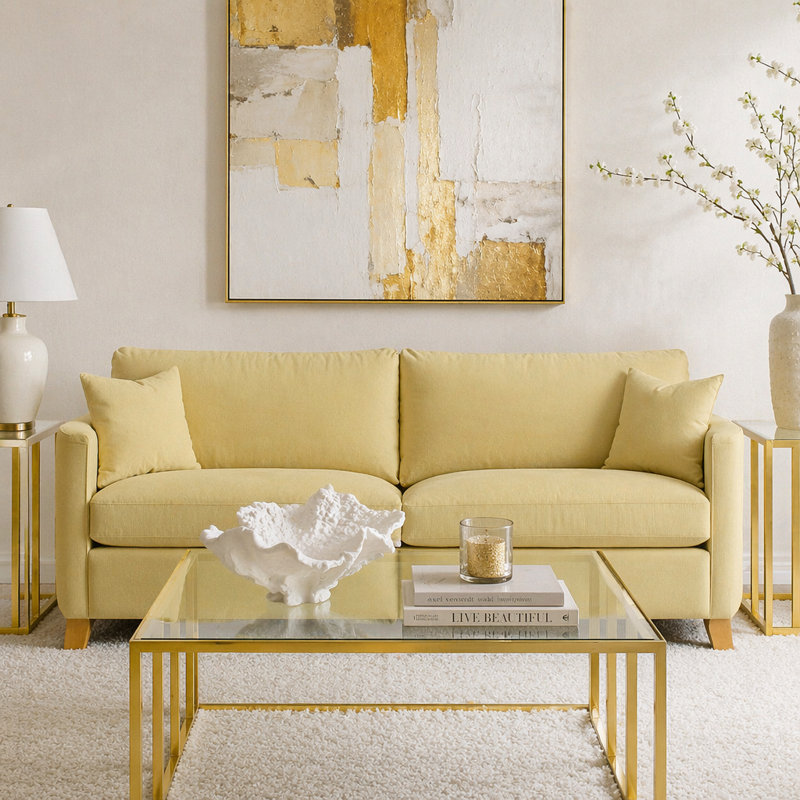 Whittier Camel Upholstered Sofa