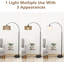 Lampe sur pied à arc avec télécommande et ampoule à intensité variable-923654107