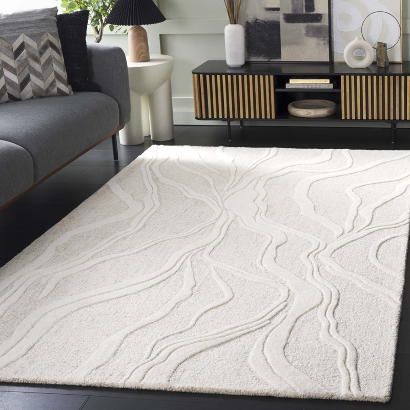 Tapis gris / ivoire Mauricus 852, Rectangle de 5 pi x 8 pi