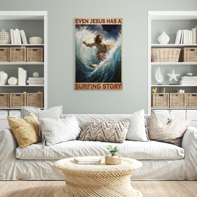 Même Jésus a une histoire de surf - 1 pièce Rectangle même Jésus a une histoire de surf - 1 pièce Rectangle, impression sur toile tendue sur toile tendue