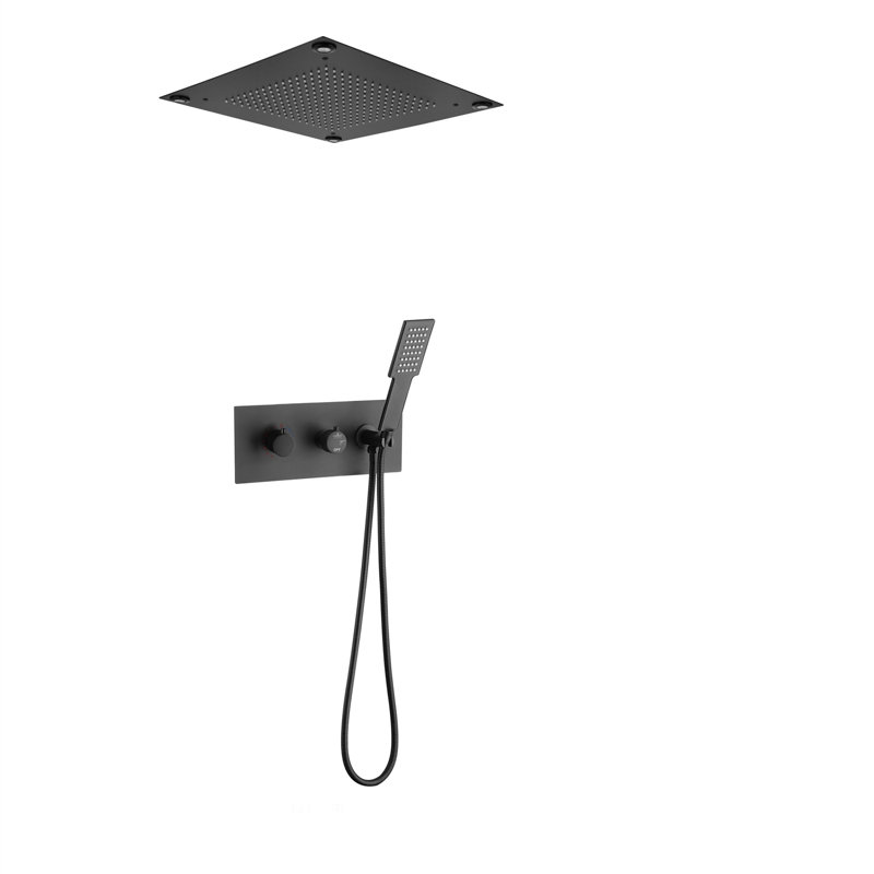 Douche thermostatique à DEL noir mat Lecce - Combinaison luxe et innovation