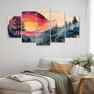 Tranquillity in an Asian Forest Landscape I - Forest Wall Art - ensemble de décorations murales traditionnelles