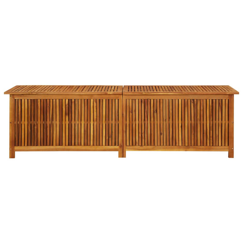 Gracie Oaks Seles 200cm W 200L Water Resistant Acacia Solid Wood Deck Box in Brown