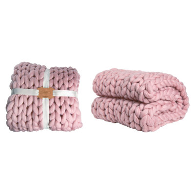 Jeté en tricot torsadé