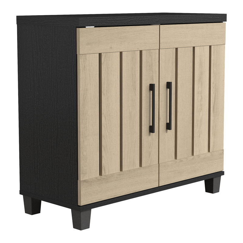 Armoire de rangement pour chaussures 12 paires Banos, Chêne noir / chêne d'Oslo