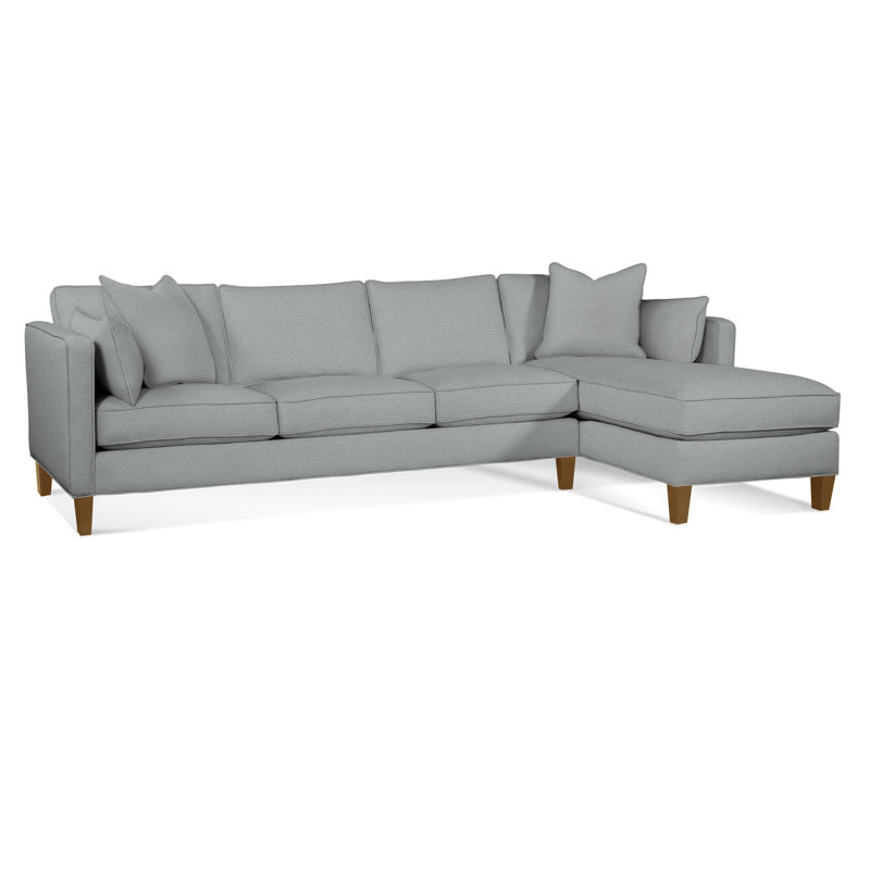 Lenox Chaise Sectional, Blue Geometric, Right Hand Facing, Havana