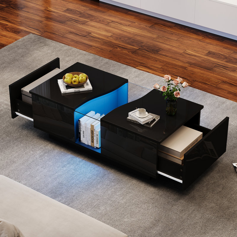 Coffee Table with Storage, Black