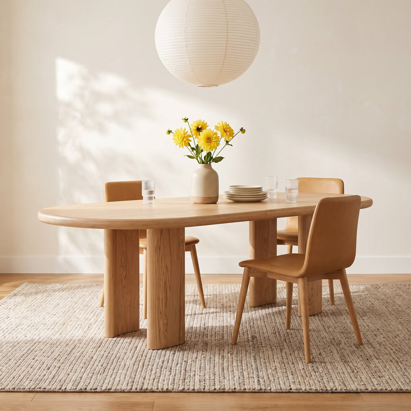 Rima Extendable Oak Oval Dining Table, Yucca Oak/Yucca Oak Solid