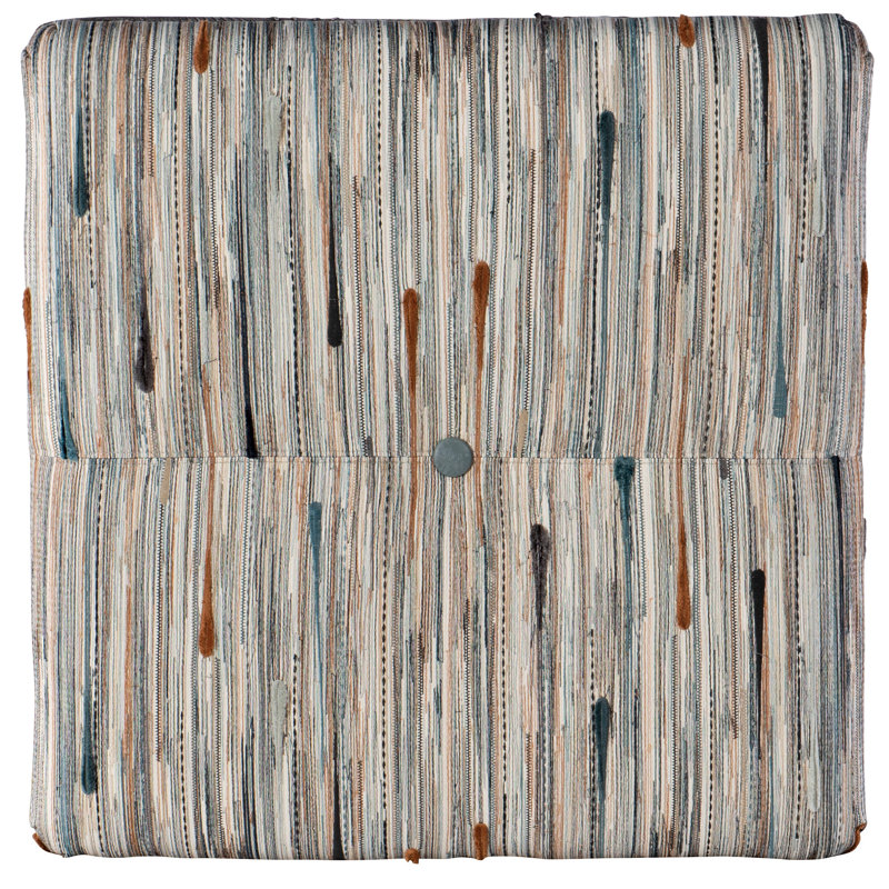 Fair-N-Square Square Ottoman, Plantation, #9 Natural, Rio Mineral Genuine Leather
