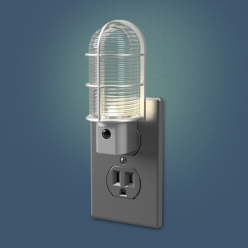Industrial Nickel Cage LED Motion Sensor Night Light