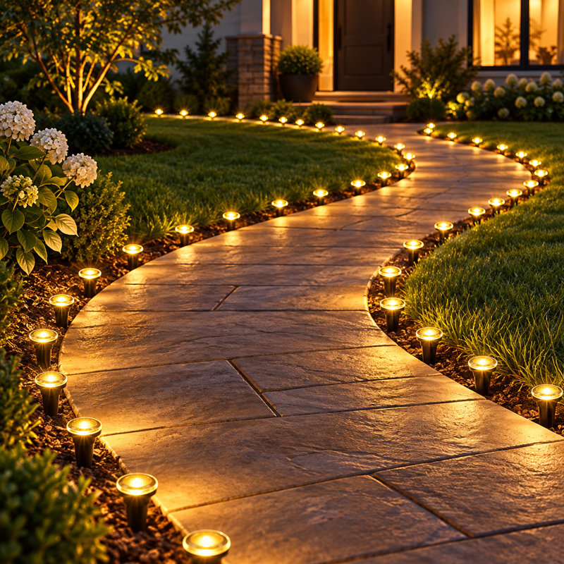 Matte Black Solar Powered Pathway Light Kit