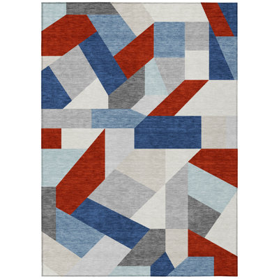 Machine Washable Indoor/Outdoor Chantille ACN2893 Geometric Rug