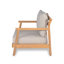 Fauteuil club de patio en bois d'acacia avec coussin résistant à l'eau (1 pièce)