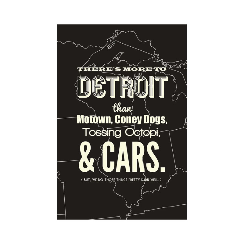 There's More to Detroit, Dark 1 Piece Wall Art on Canvas, 20.32 cm H x 30.48 cm W, Wrapped Canvas