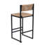 Élégantes chaises de bar de salle à manger - 2 pièces, corde de papier tissée, style noir avec 2 tabourets, structure en métal