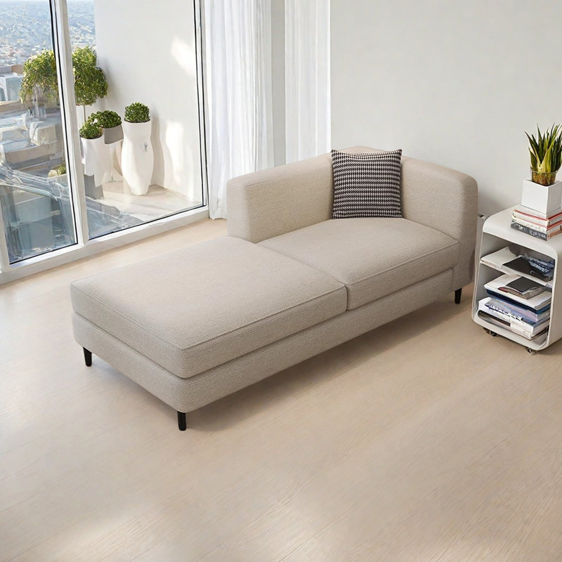 Chaise longue Minimalist Elegant, Orienté à droite, Beige