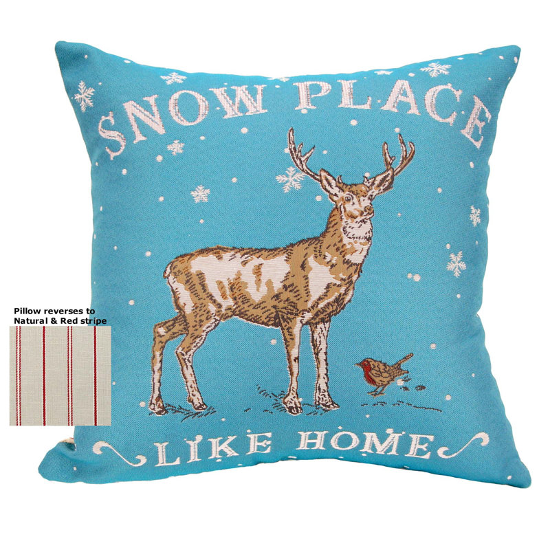 Cotton Blend Reversible Throw Pillow