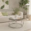 Table basse ronde en verre de 80 cm avec cadre métallique circulaire-671496407