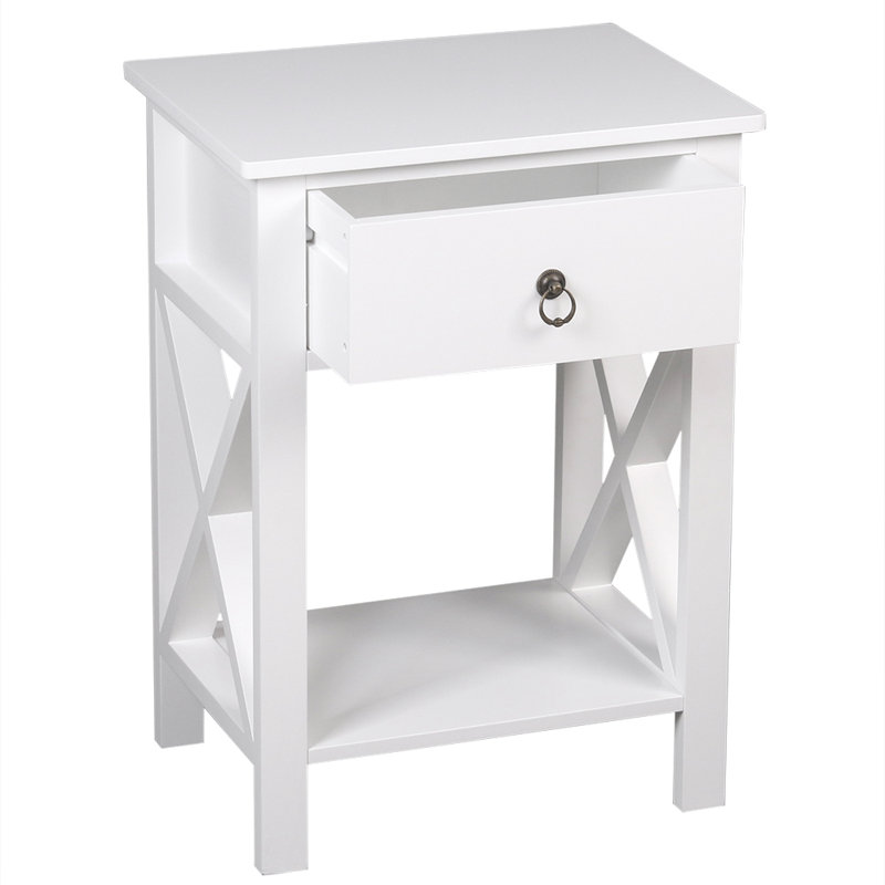 Waelder 15.75'' W Solid Wood Nightstand, White