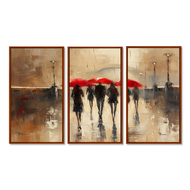 Ensemble de salon The Wall Umbrellas, Cadre flottant brun, H 32 po x l 48 po x P 1 po