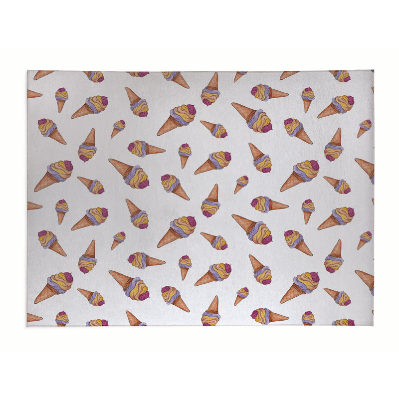 Tapis de bureau léger Summer Ice Cream, L 48 po x P 72 po, Blanc