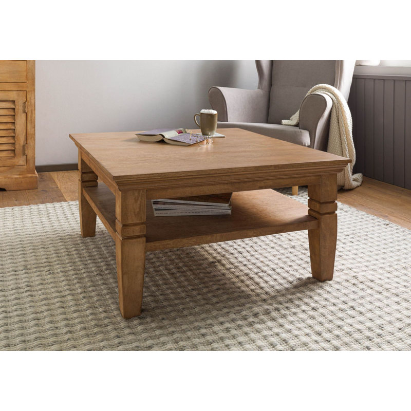 Toulouse Coffee Table with Storage, Beige Oiled