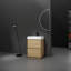 Meuble-lavabo pour salle de bain avec lavabo simple, meuble-lavabo sous-comptoir moderne avec double tiroir, meuble-lavabo autoportant, bois d'ingénierie, chêne-1945381184